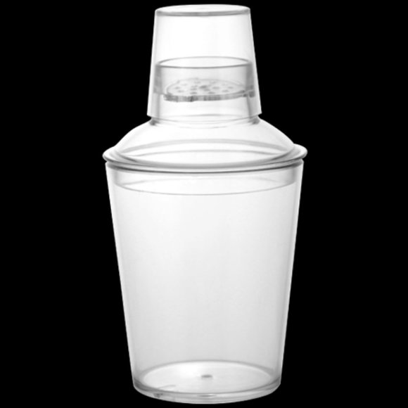 Clear Cocktail Mixer 3-Piece Shot Glass Bartender Drink Shaker - Picture 3 of 5